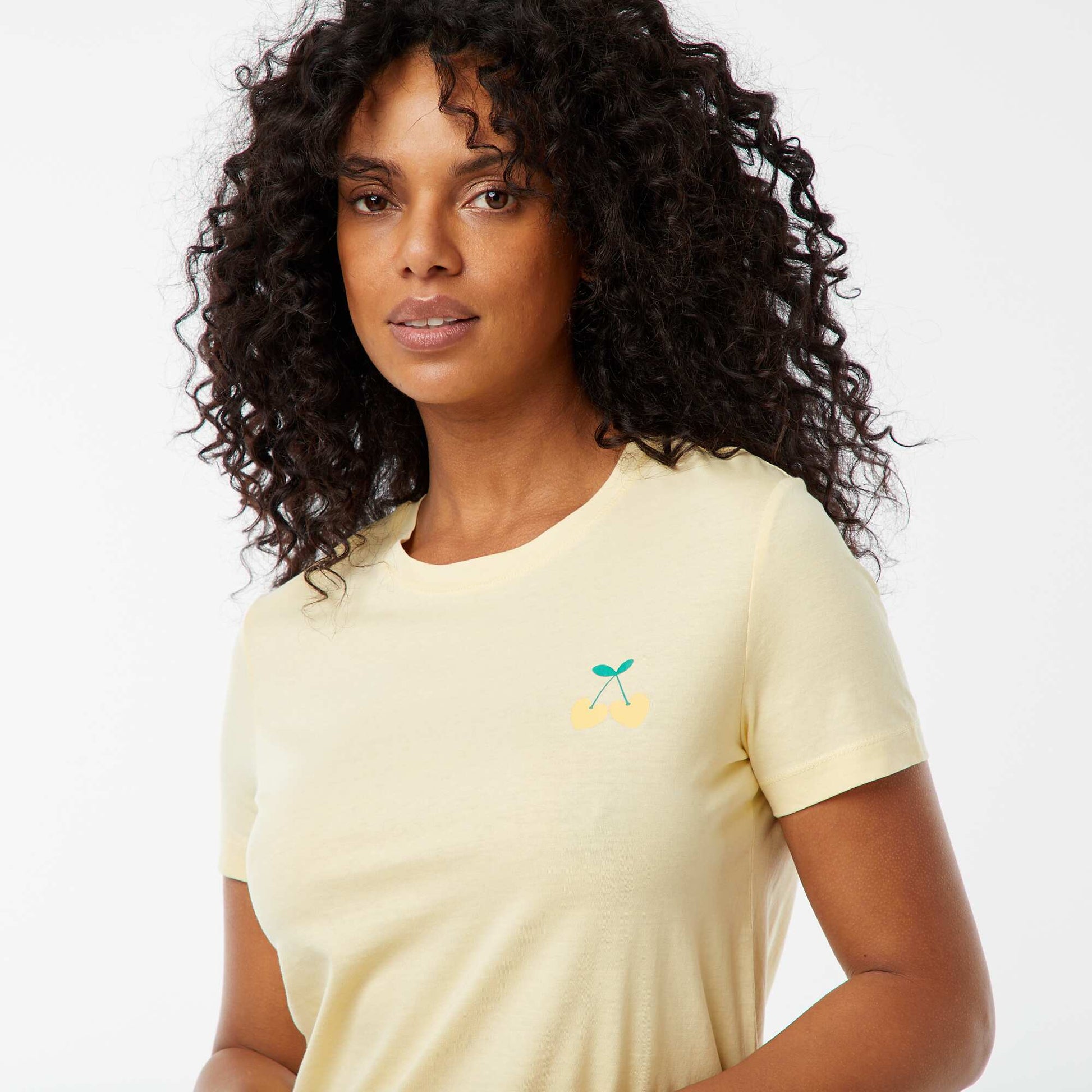 Pyjama tee-shirt à message + short rayé - 2 pièces JAUNE