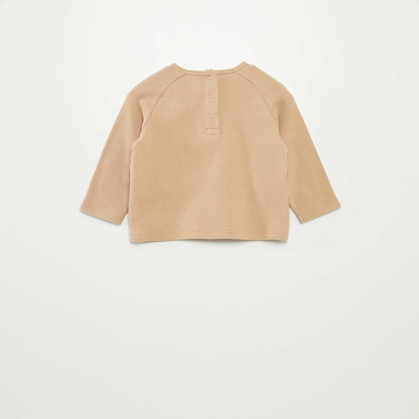 T-shirt à manches longues brodé BEIGE