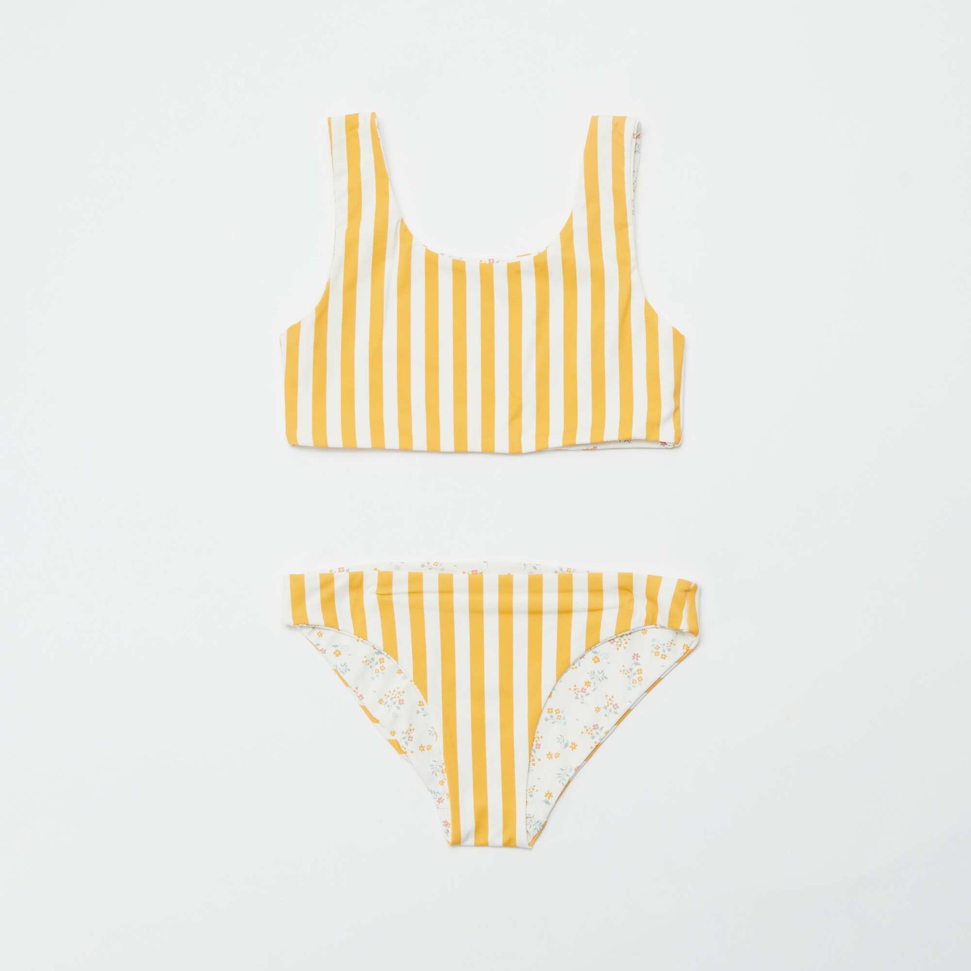 Maillot de bain réversible - 2 pièces JAUNE
