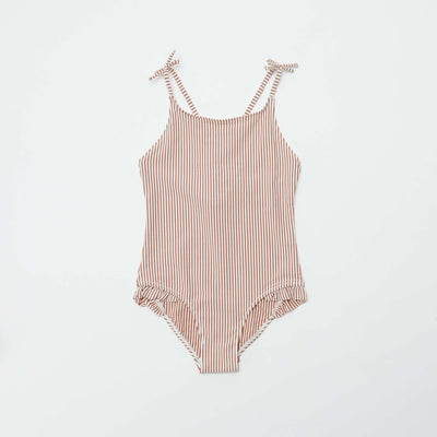 Maillot de bain rayé - 1 pièce MARRON