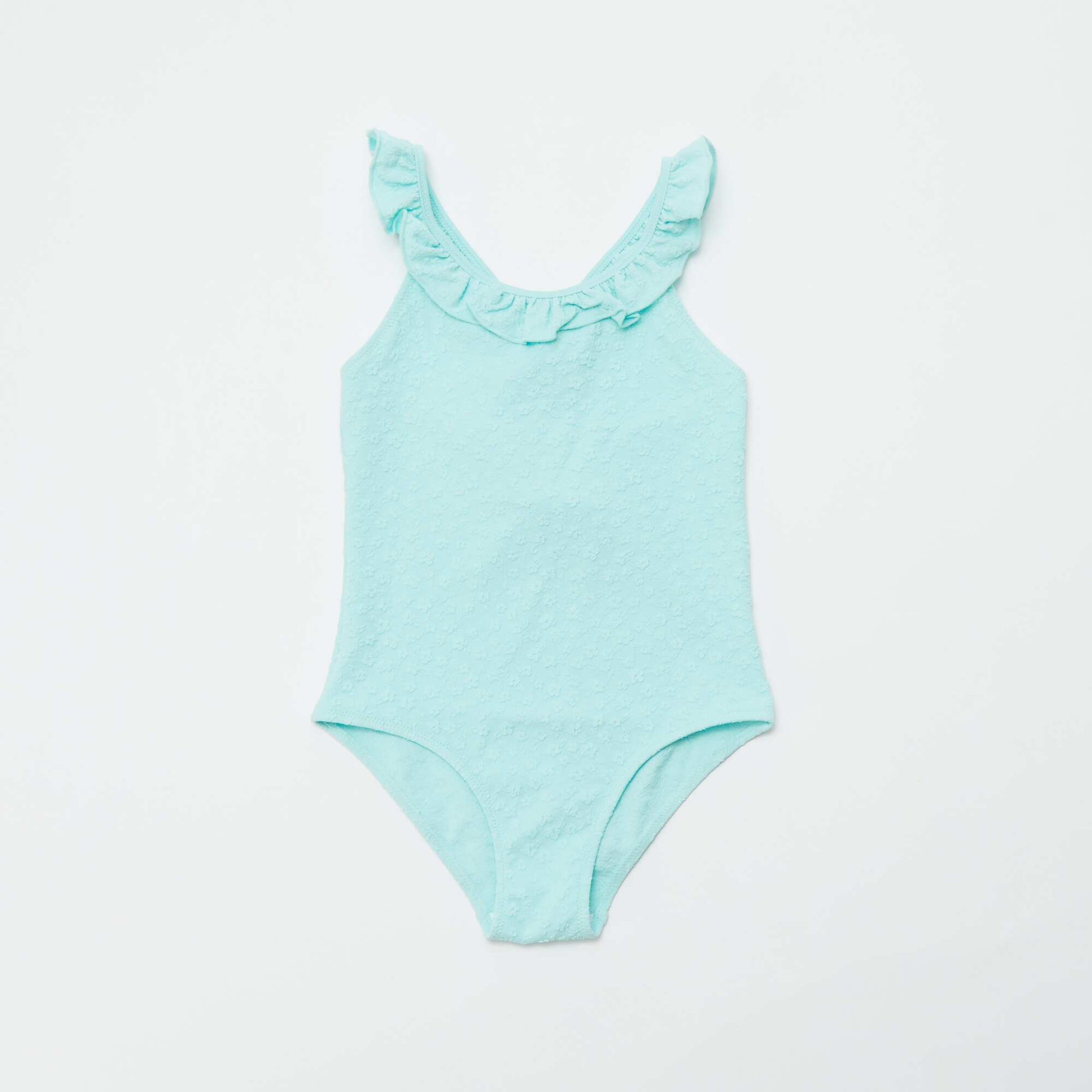 Maillot de bain brodé avec volants - 1 pièce BLEU