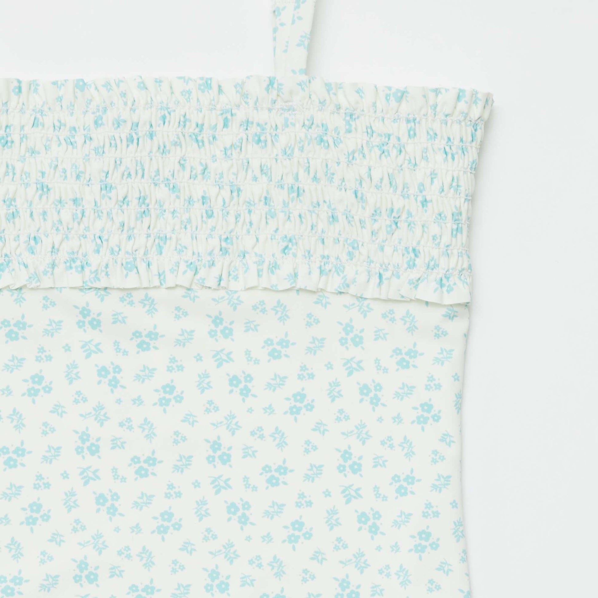 Maillot de bain 1 pièce à imprimé + chouchou - 2 pièces BLANC