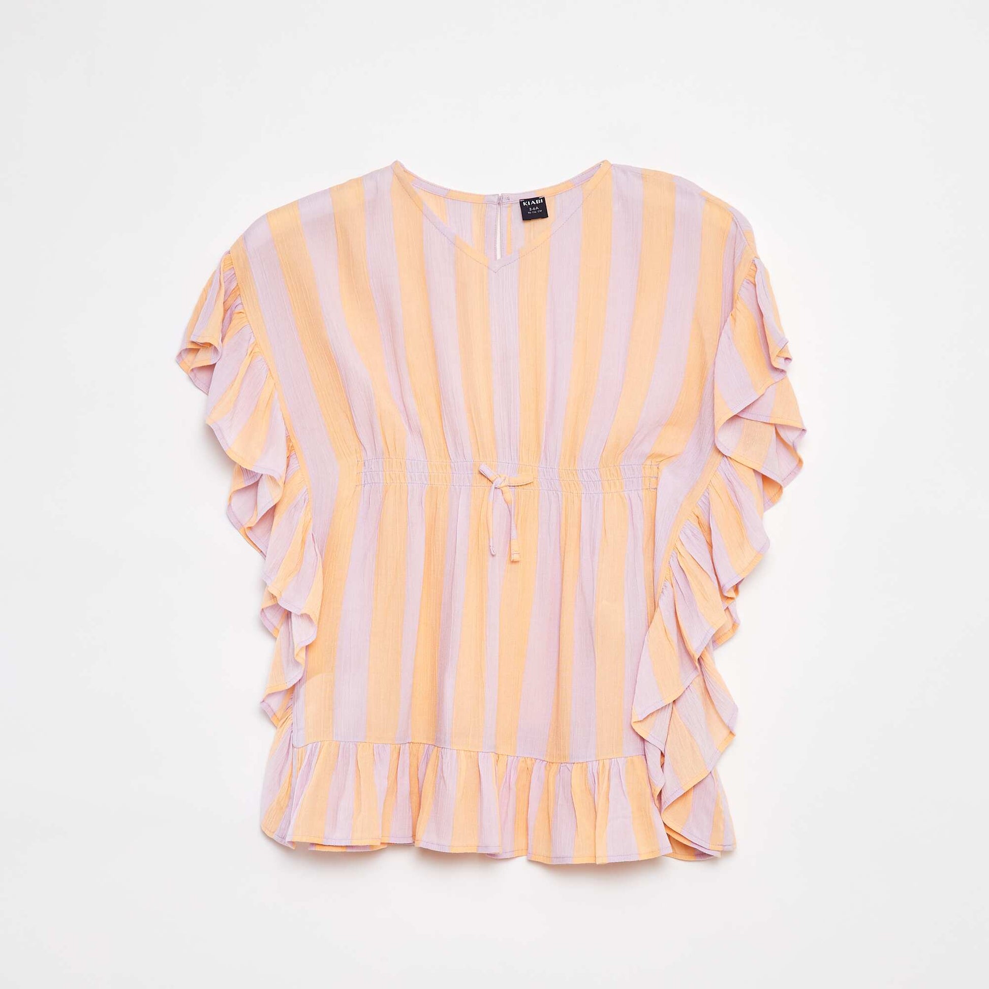 Robe à volants avec imprimé ORANGE
