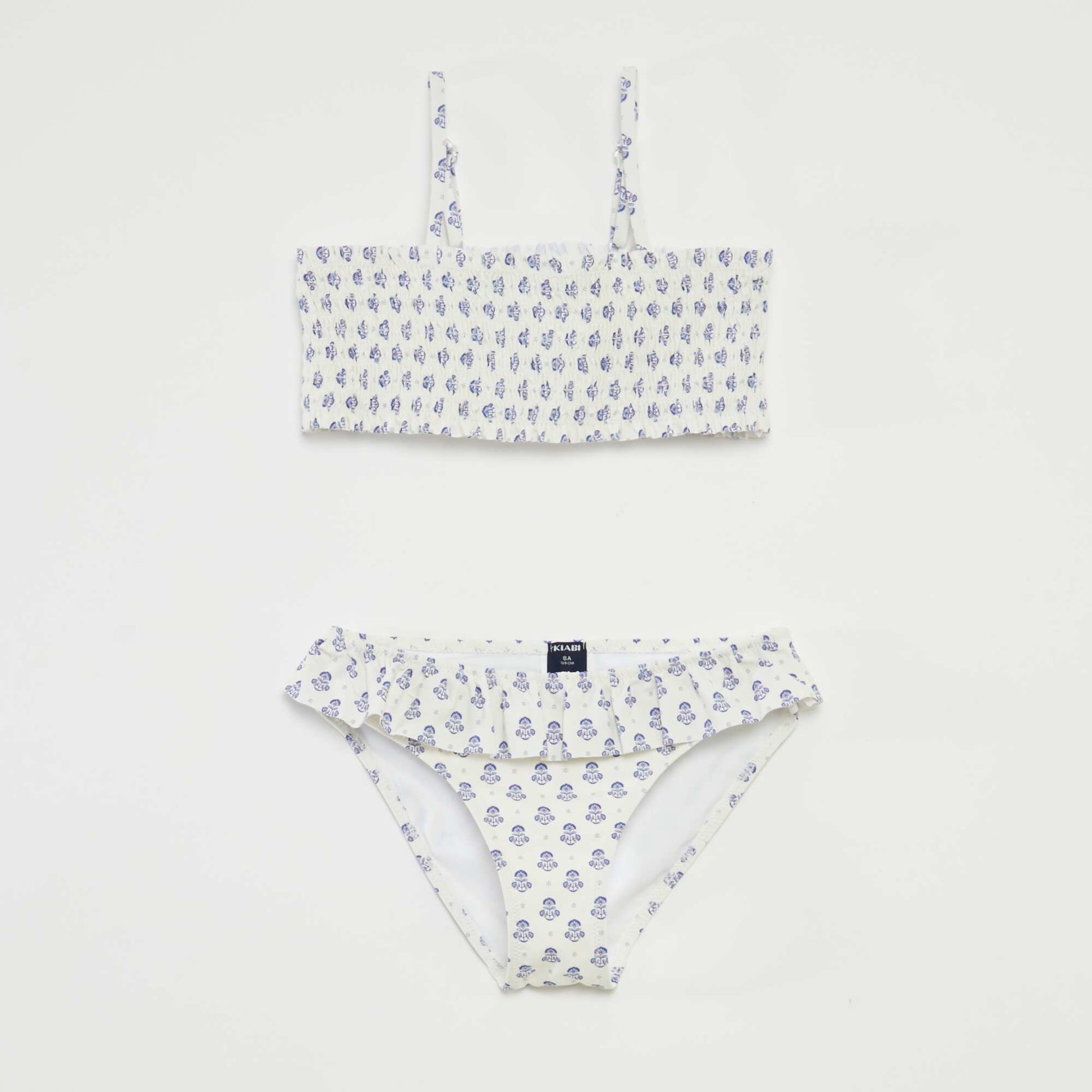Maillot de bain fleuri - 2 pièces BLANC