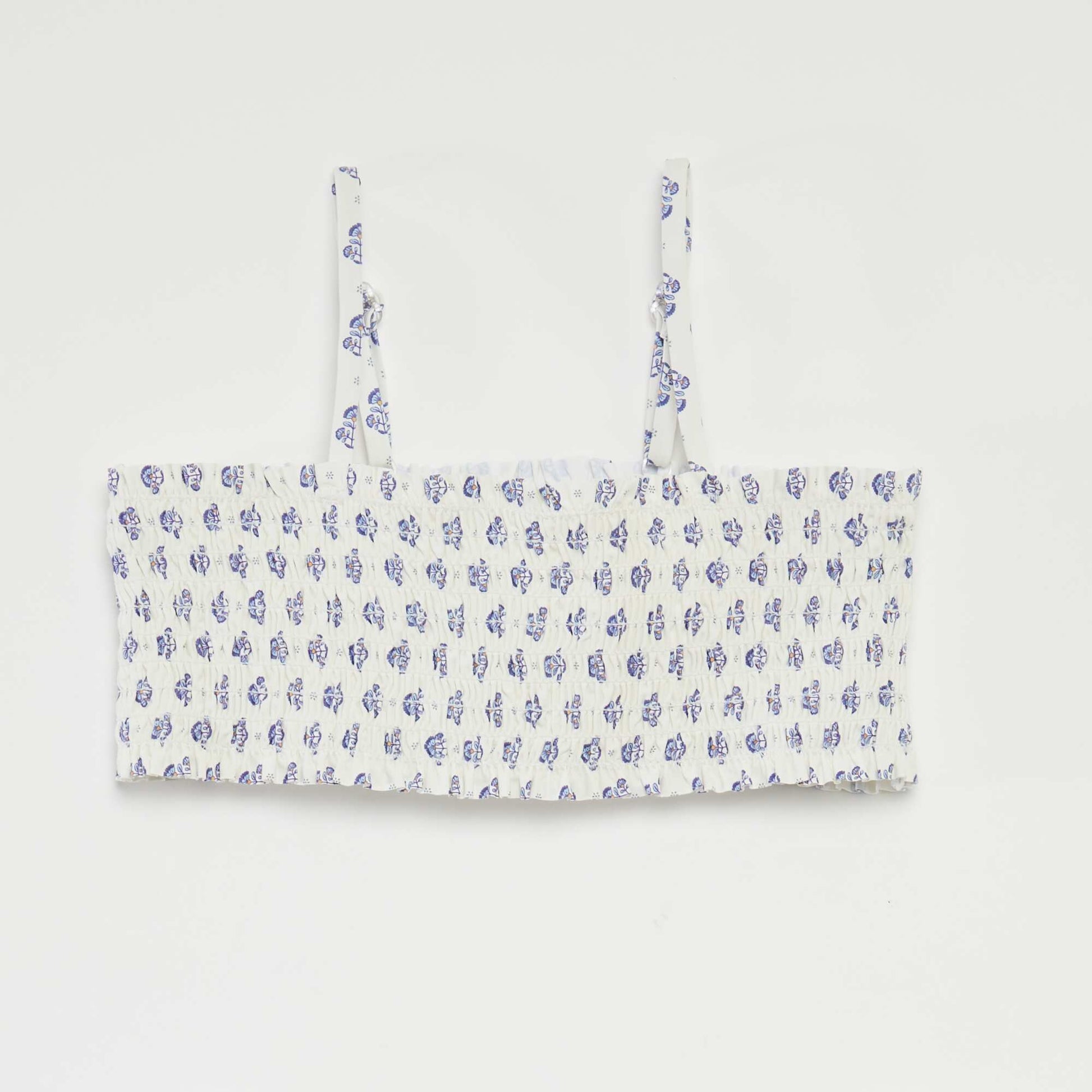 Maillot de bain fleuri - 2 pièces BLANC