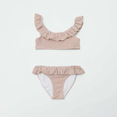 Maillot de bain rayé - 2 pièces MARRON