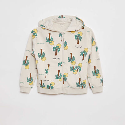 Sweat à capuche avec imprimé BLANC