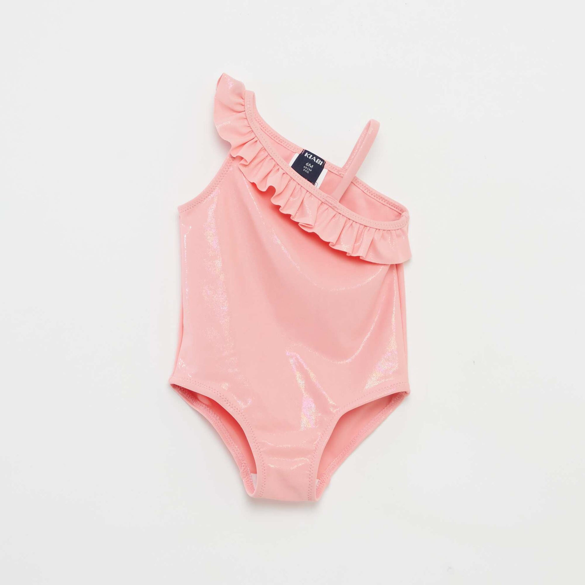 Maillot de bain avec col asymétrique volanté ROSE
