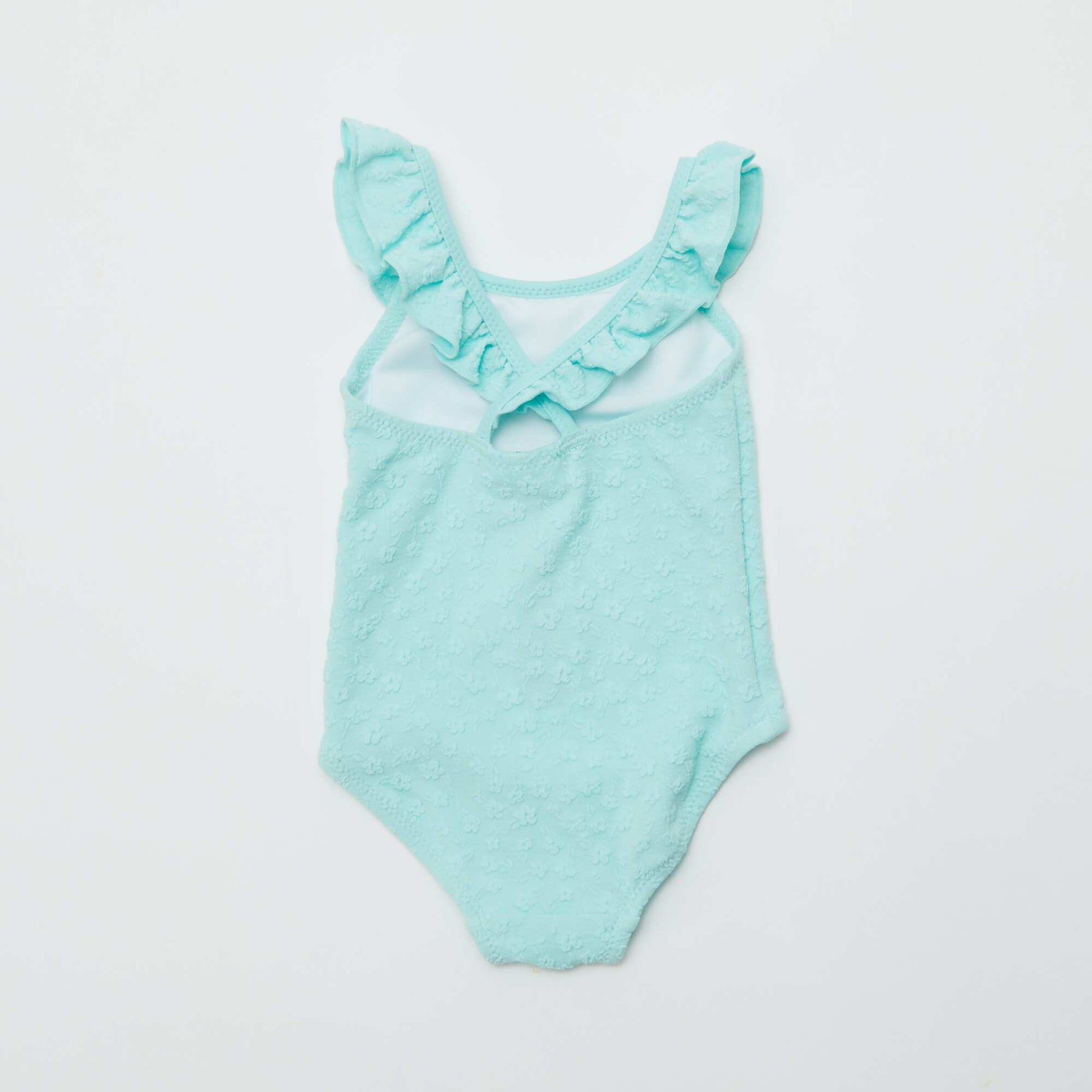 Maillot de bain volanté et brodé - 1 pièce BLEU