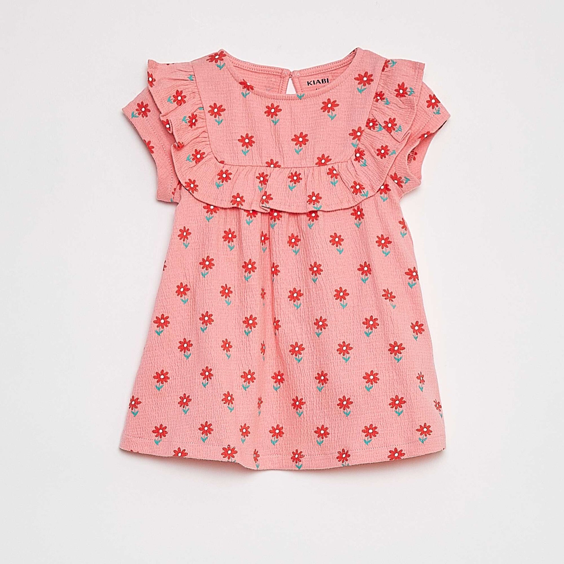 Robe volantée à manches courtes ROSE