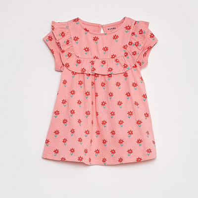 Robe volantée à manches courtes ROSE