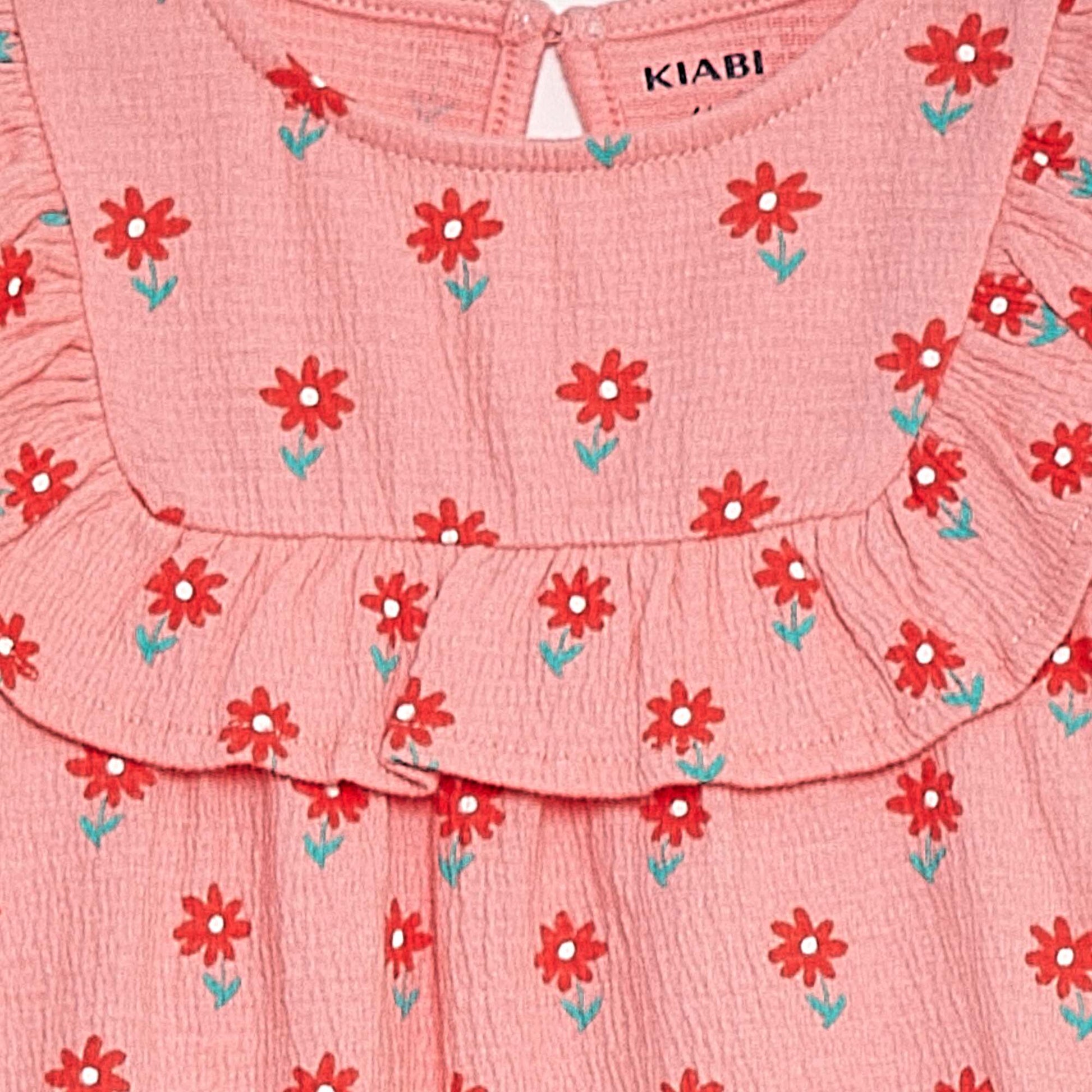 Robe volantée à manches courtes ROSE