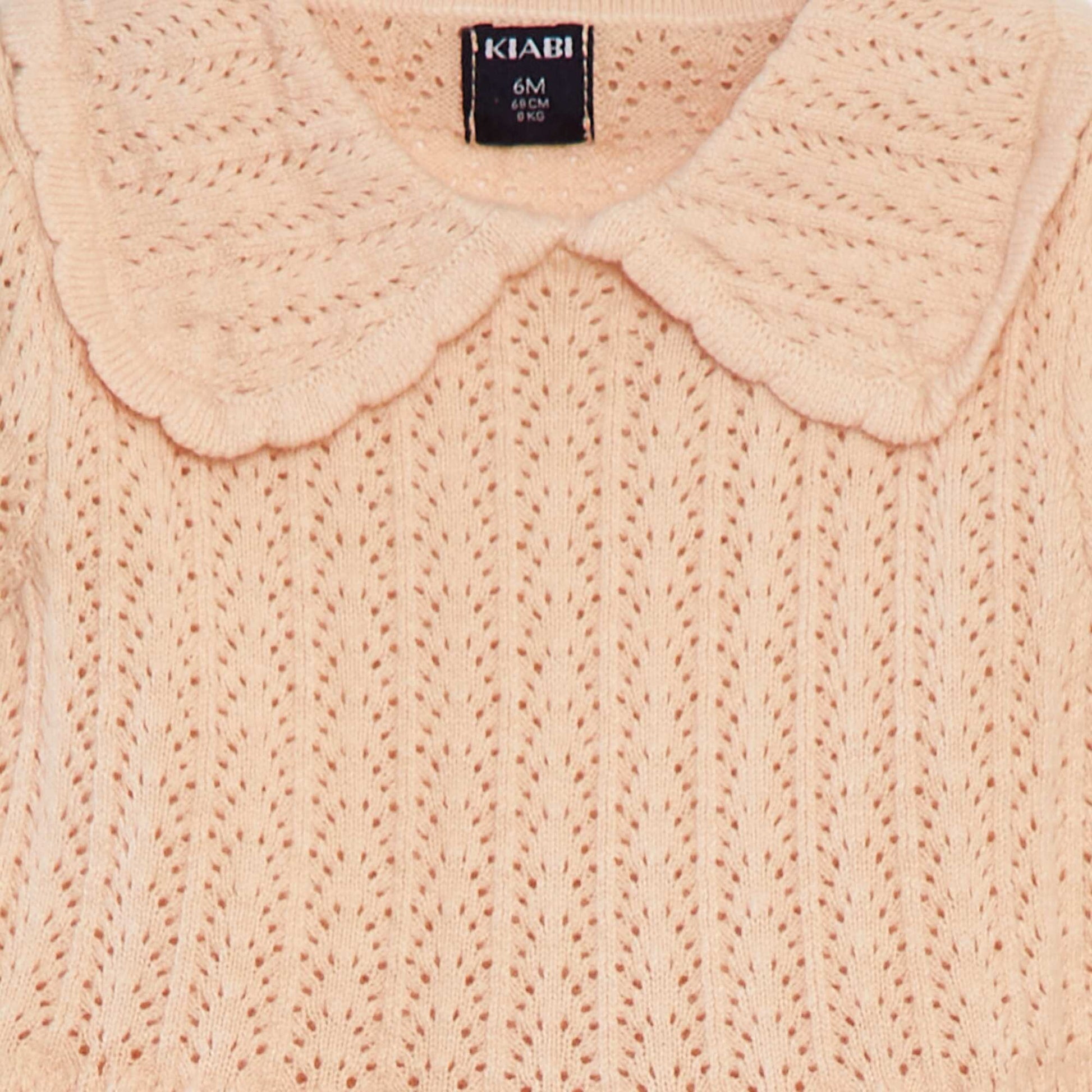 Robe en tricot avec col claudine BEIGE