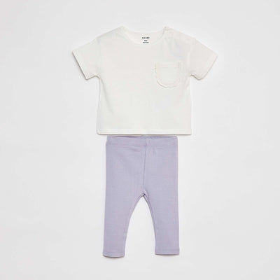 Ensemble t-shirt à manches courtes + legging - 2 pièces BLEU