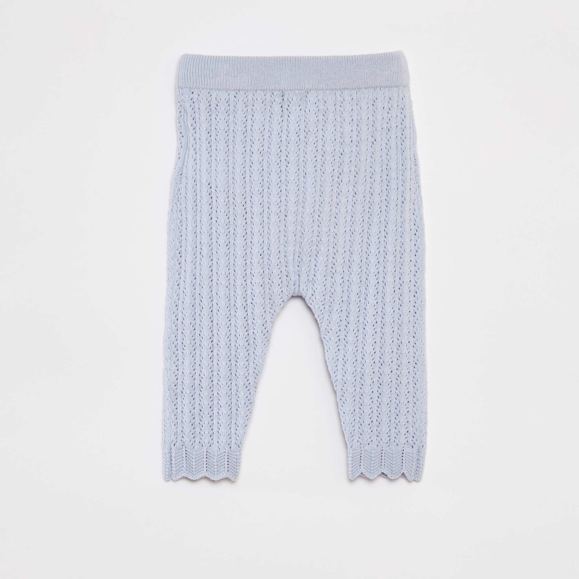 Ensemble t-blouse avec col fantaisiste + legging en tricot BLEU