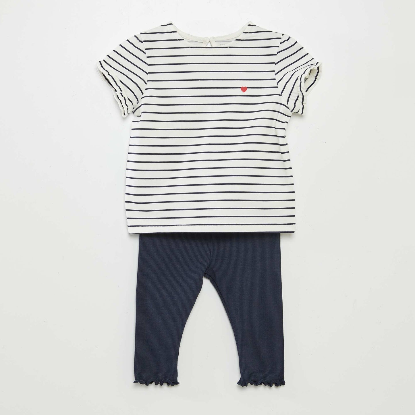 Ensemble t-shirt + legging côtelé - 2 pièces BLANC