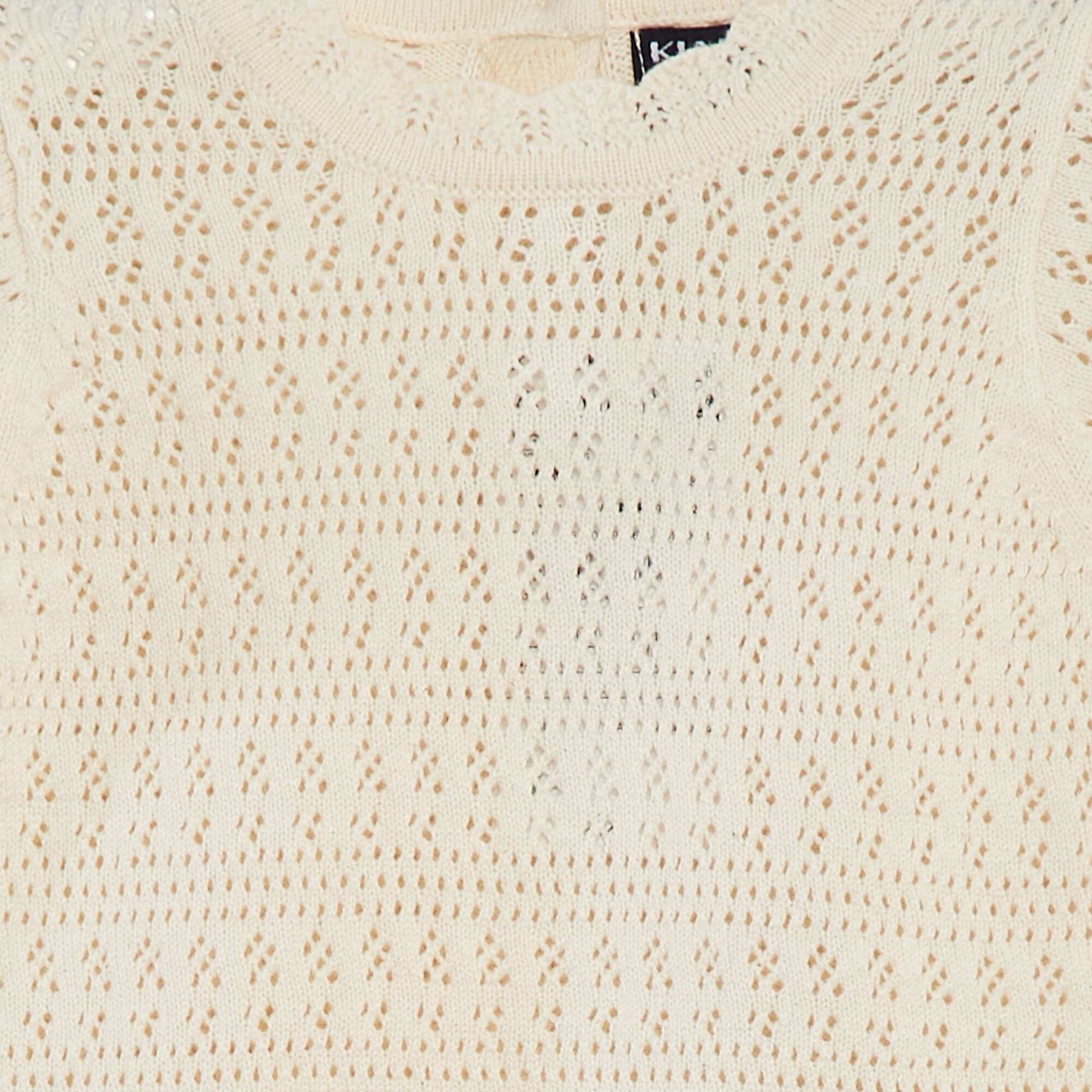 Ensemble en tricot t-shirt + short + bandeau - 3 pièces BLANC
