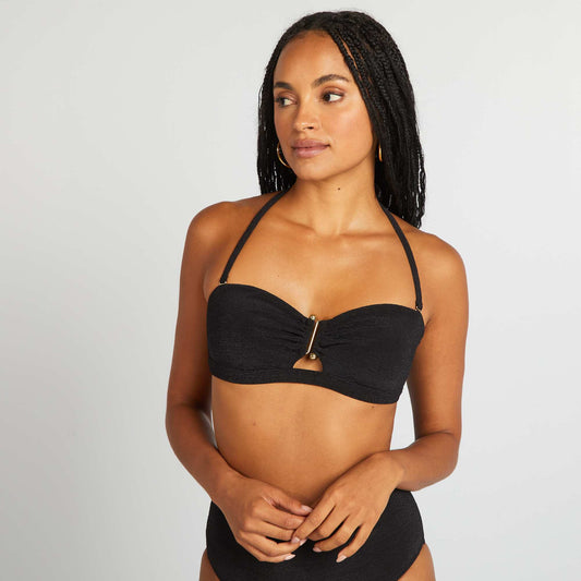 Bandeau de bain avec bijou entrebonnet NOIR
