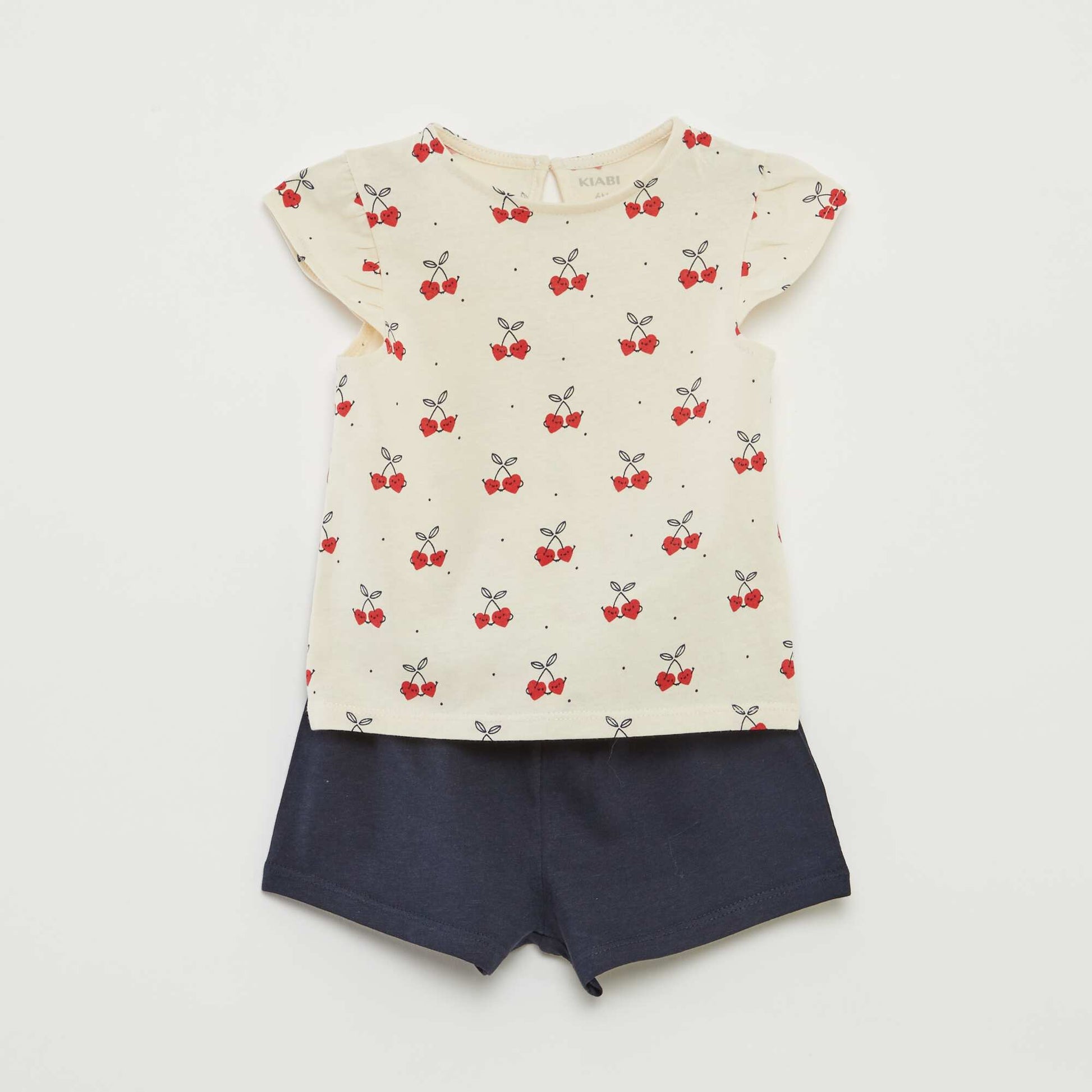 Ensemble short + t-shirt volanté - 2 pièces BLANC