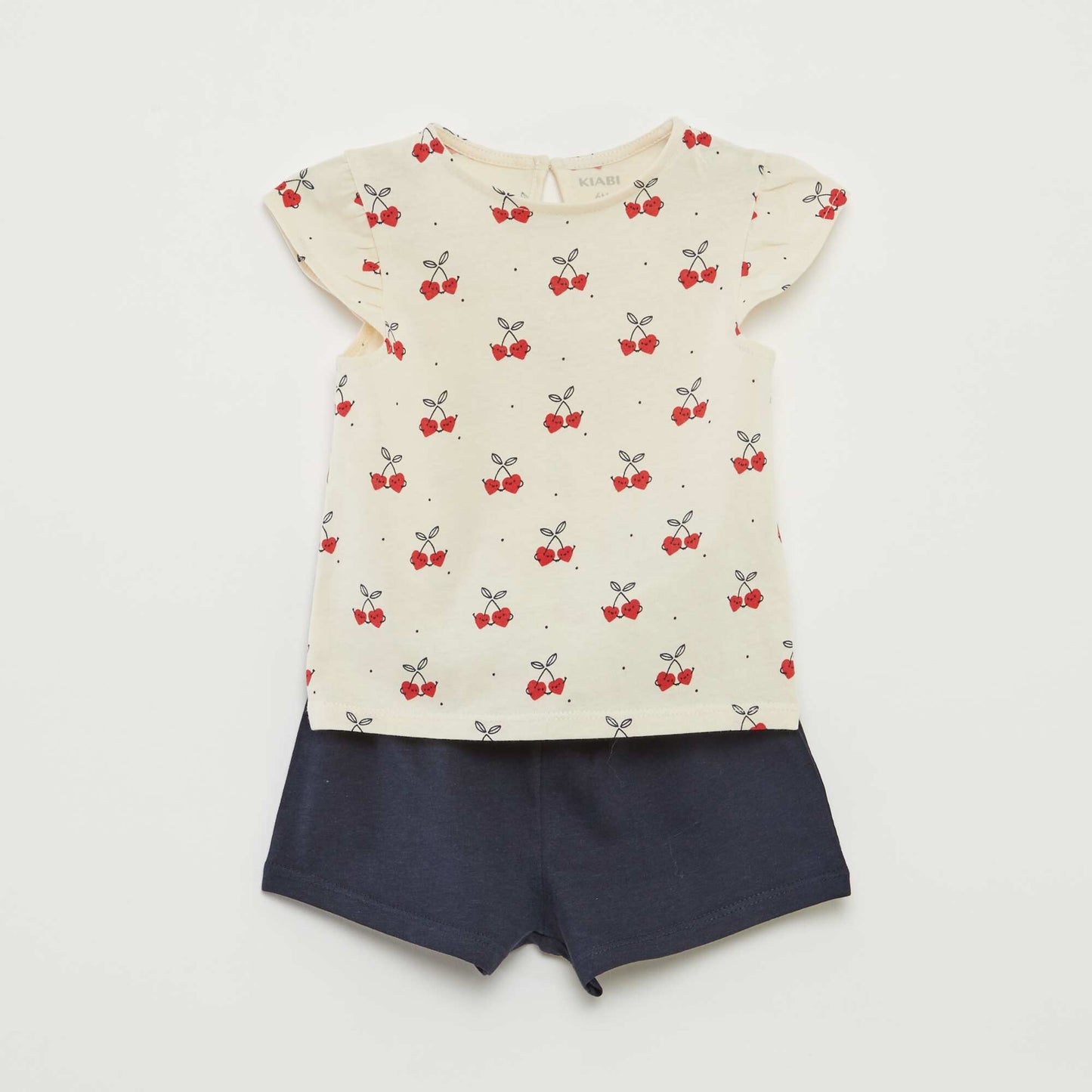 Ensemble short + t-shirt volanté - 2 pièces BLANC