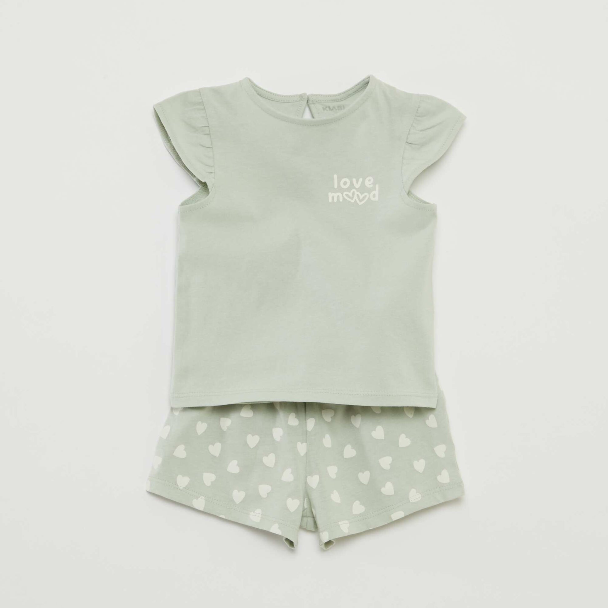 Ensemble short + t-shirt volanté - 2 pièces VERT