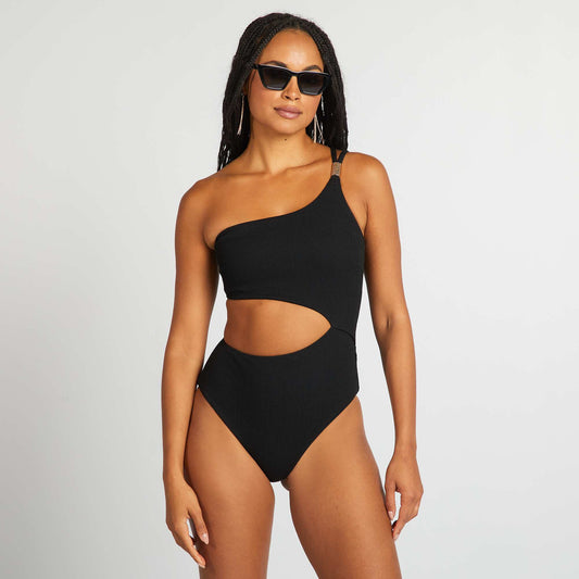 Maillot de bain 1 pièce asymétrique NOIR