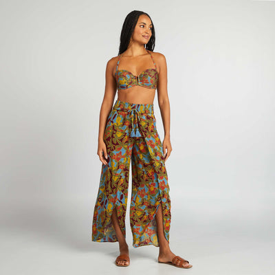Pantalon de plage large imprimé IMPRIMé TROPICAL