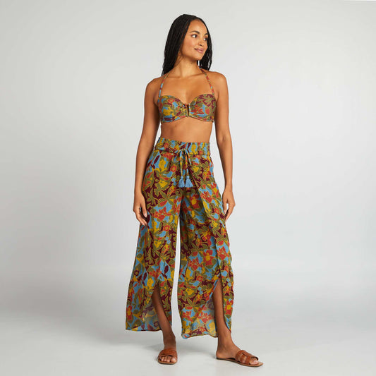 Pantalon de plage large imprimé IMPRIMé TROPICAL