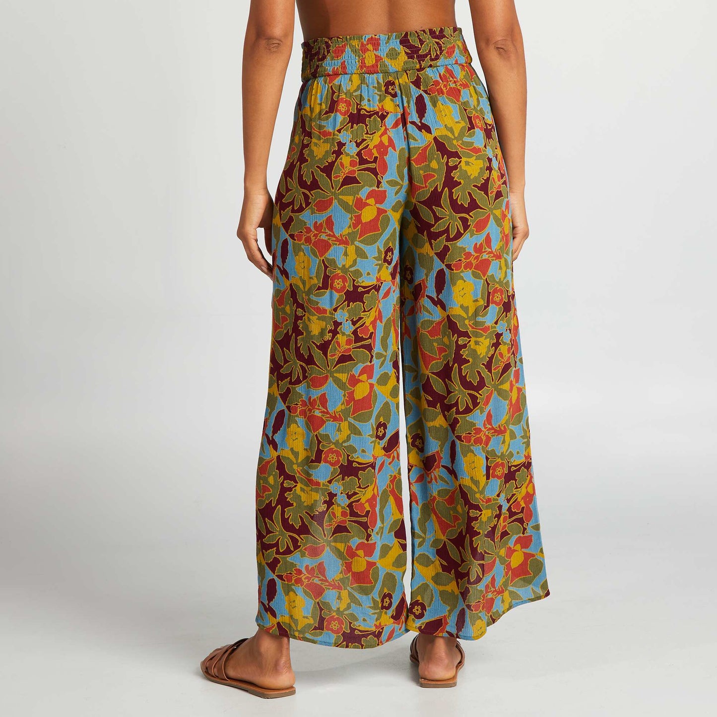 Pantalon de plage large imprimé IMPRIMé TROPICAL