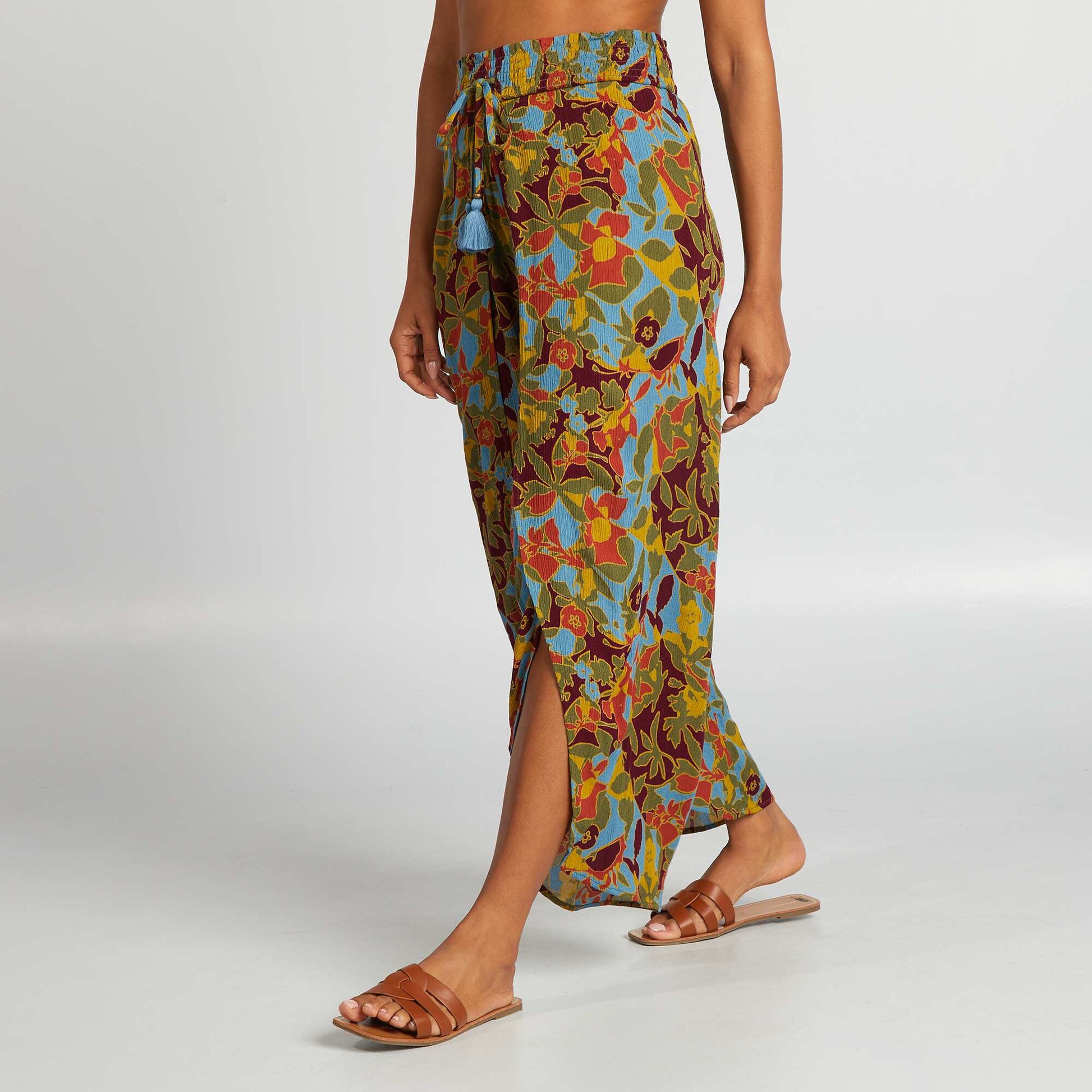 Pantalon de plage large imprimé IMPRIMé TROPICAL