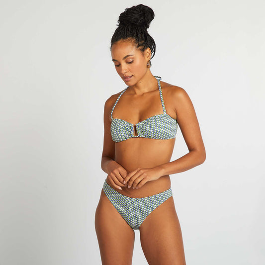 Culotte de bain imprimé géométrique VERT/BLEU