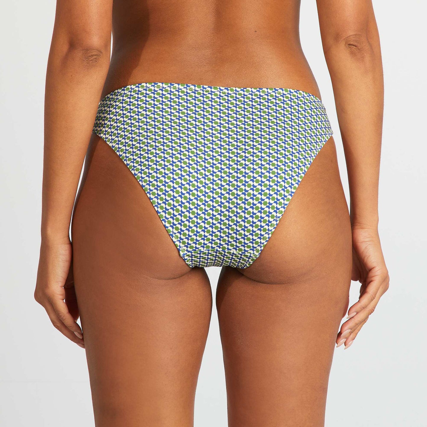 Culotte de bain imprimé géométrique VERT/BLEU