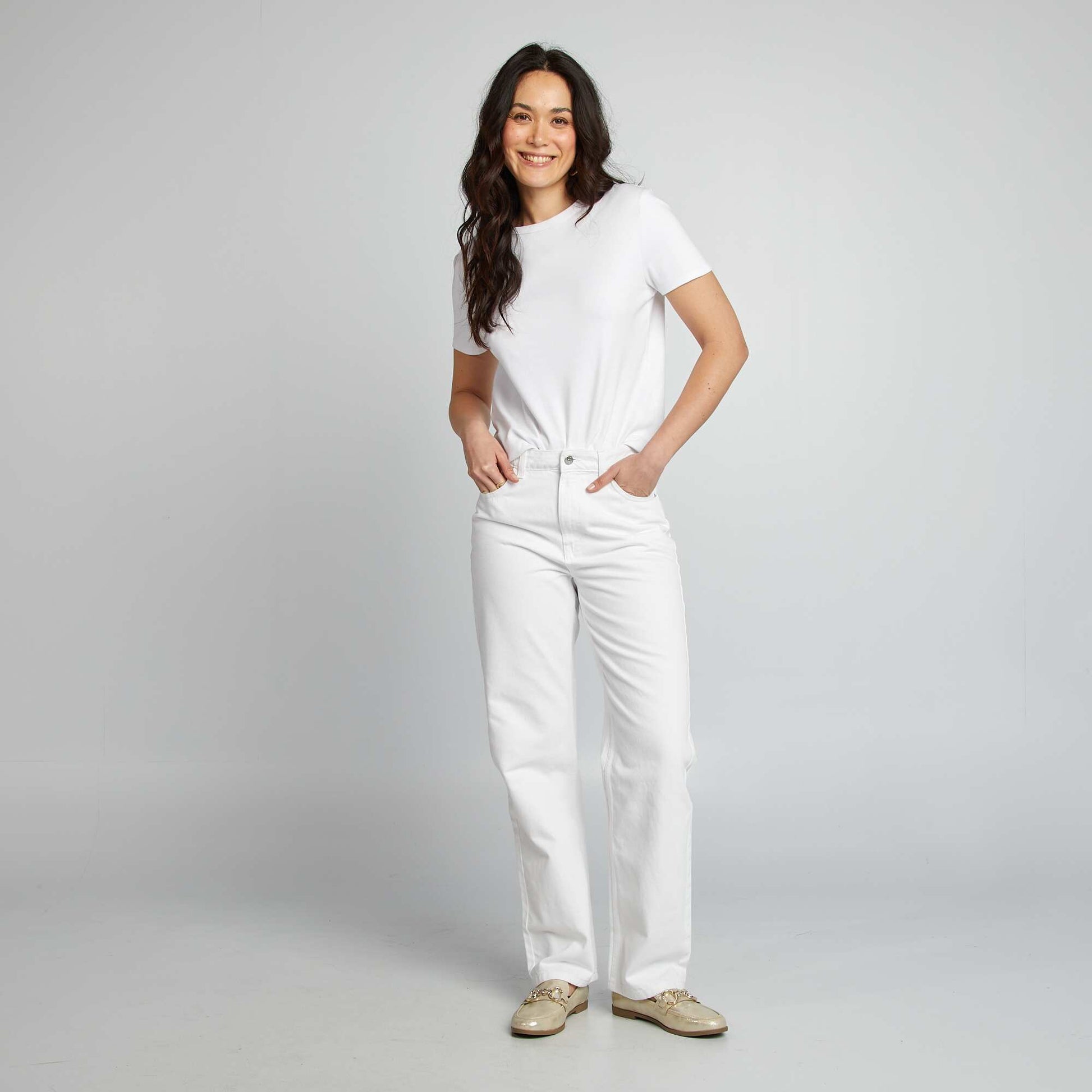 Jean regular / coupe droite BLANC