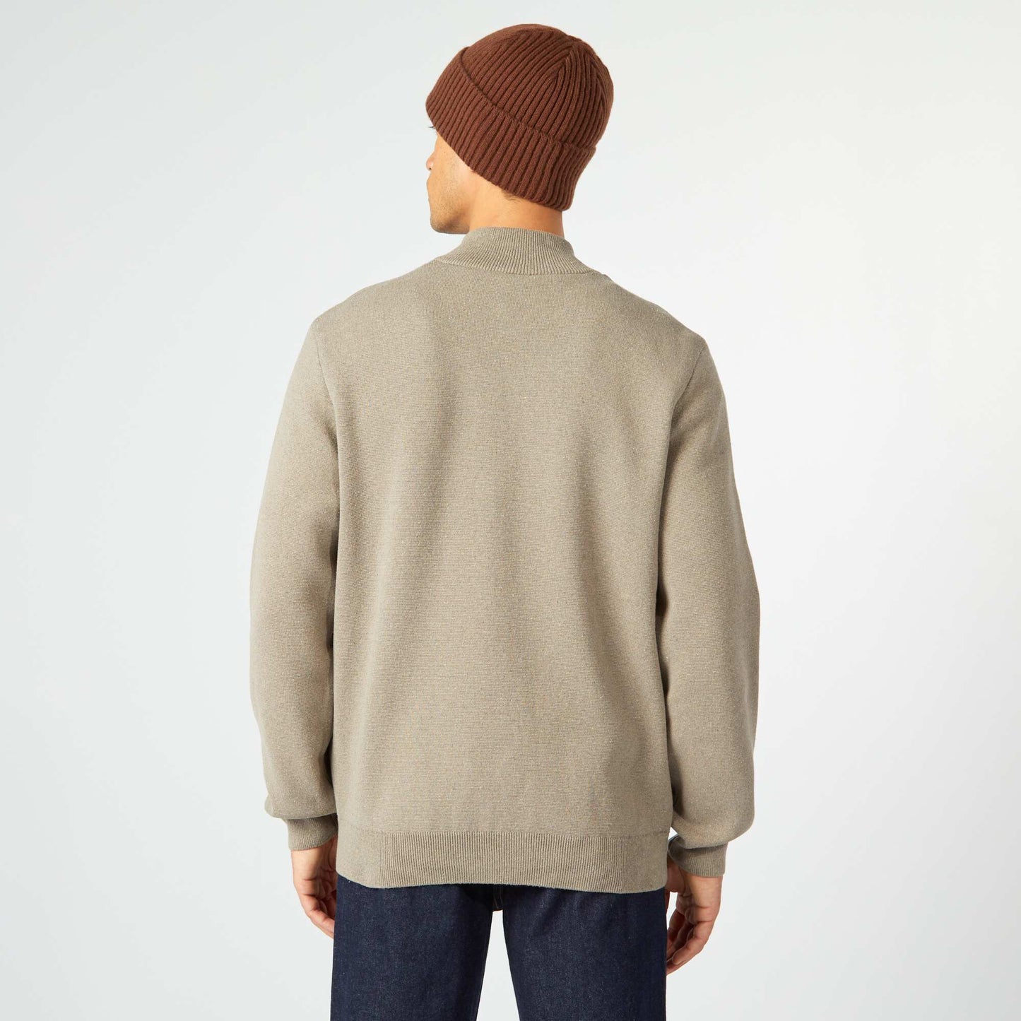 Gilet en maille avec poches à rabat Beige