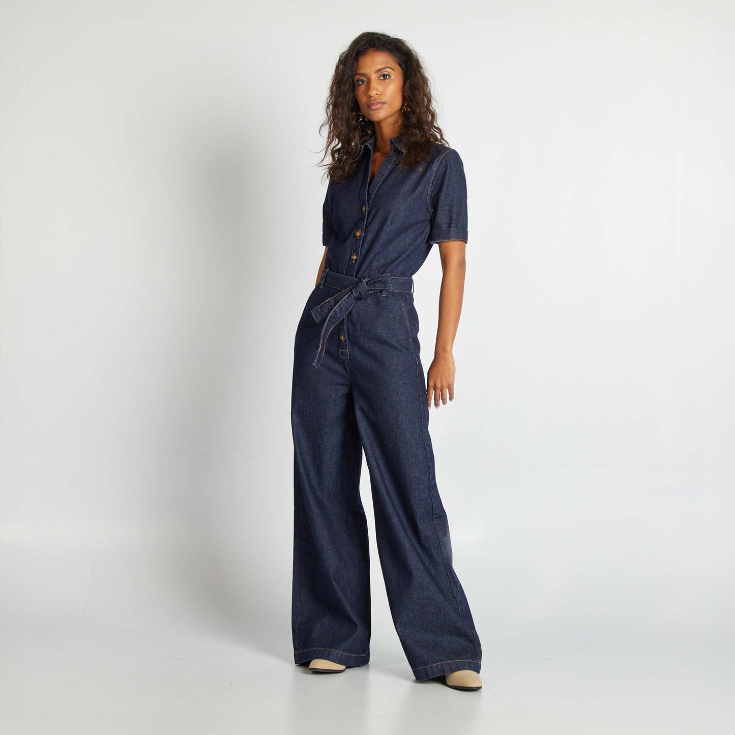 Combinaison longue en jean BLEU