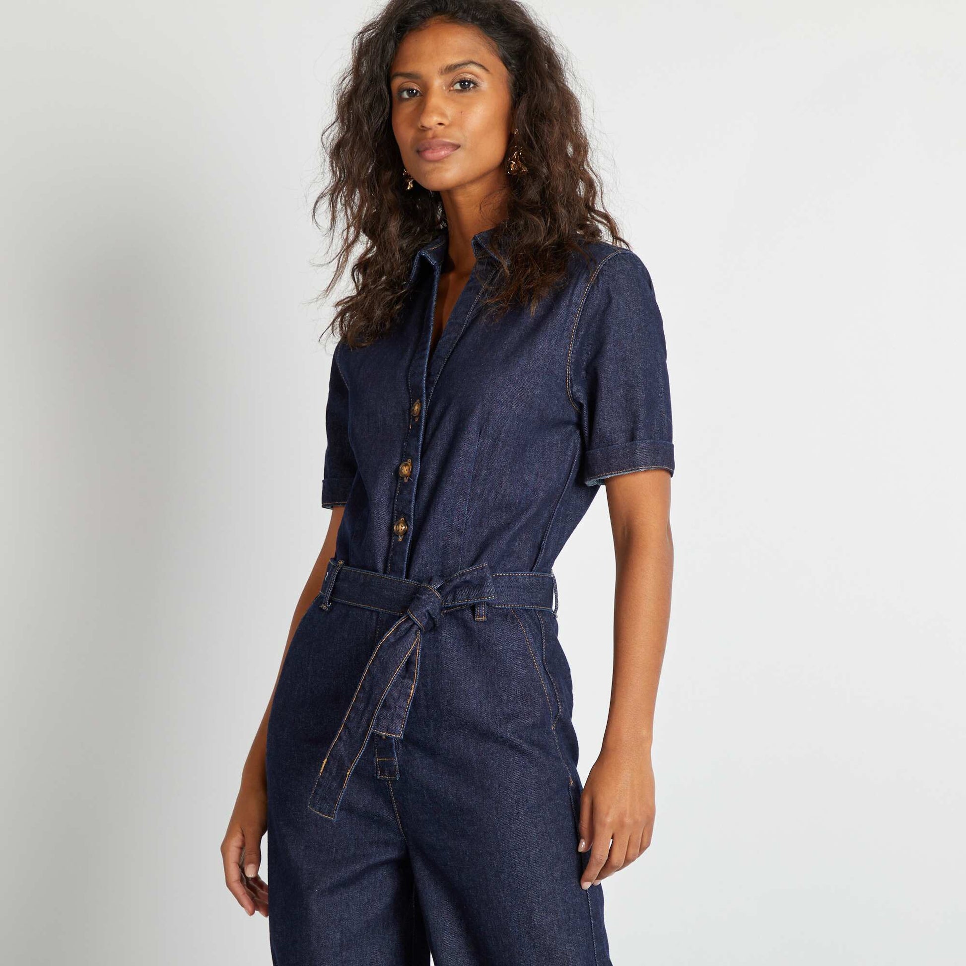 Combinaison longue en jean BLEU