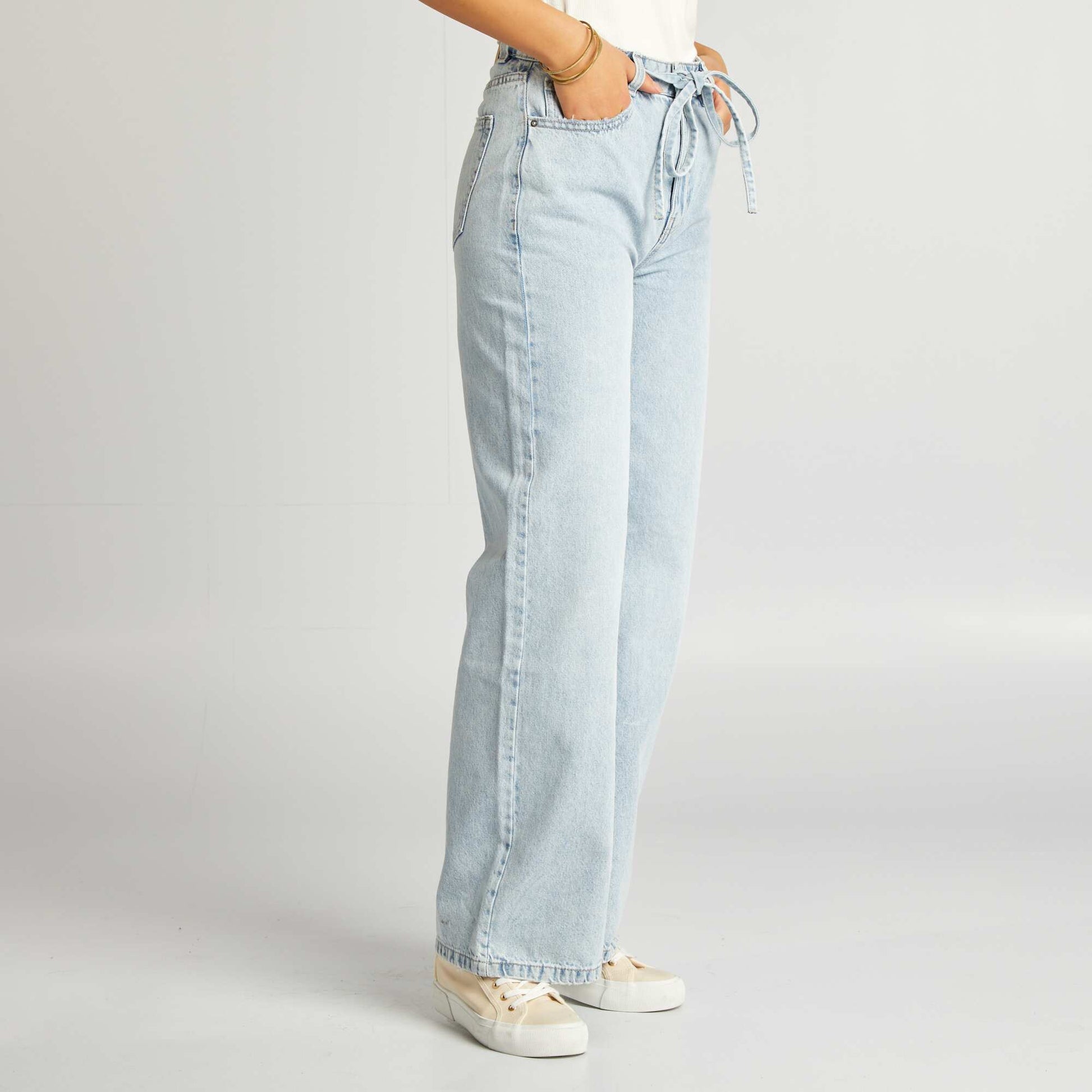 Jean large / wide leg taille haute BLEU