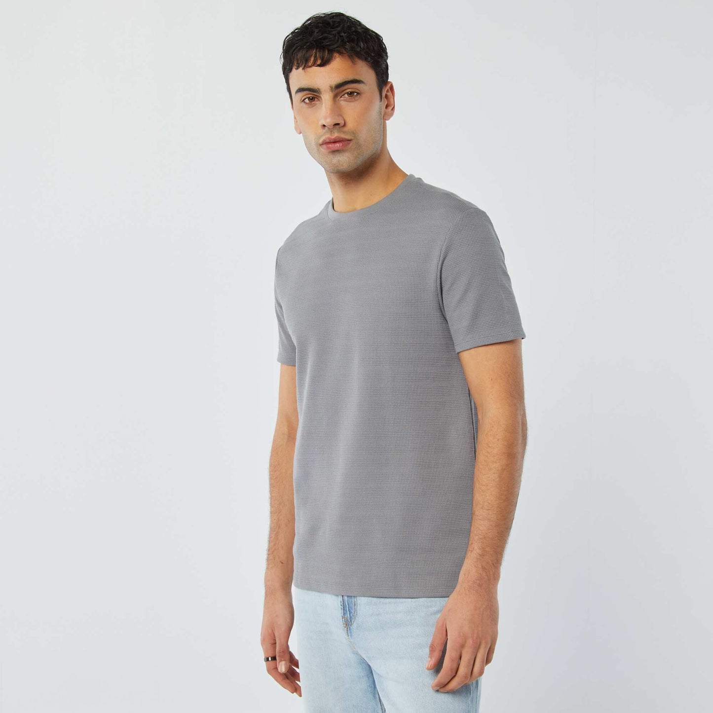 Tee-shirt en maille jacquard graphique GRIS