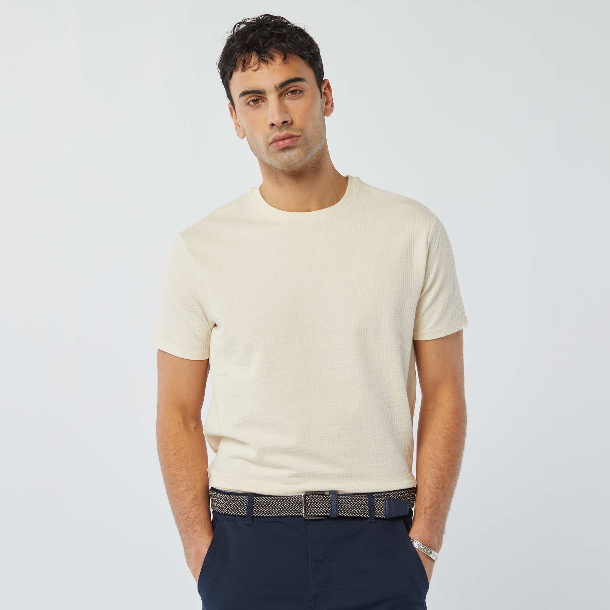 Tee-shirt en seersucker CRèME
