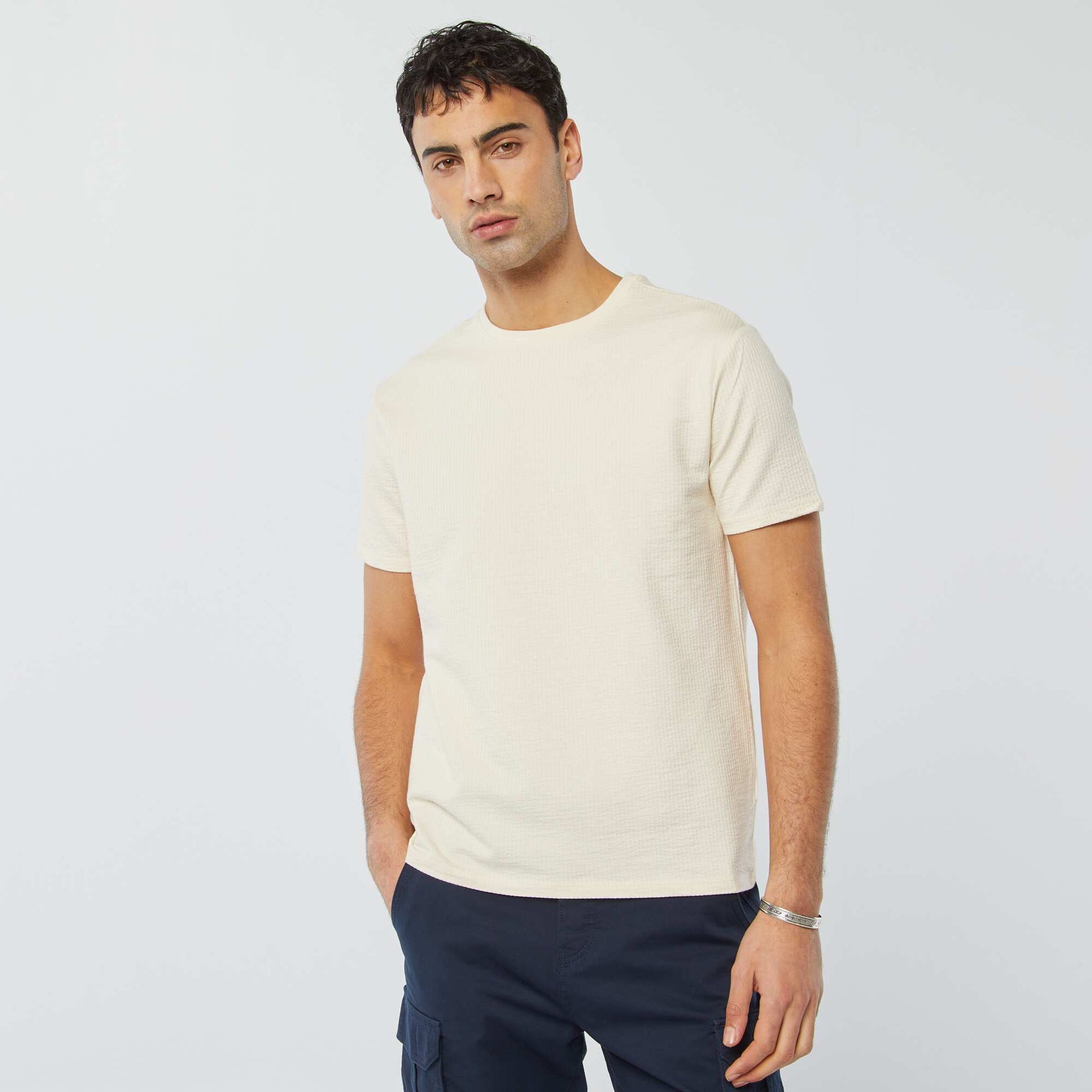Tee-shirt en seersucker CRèME