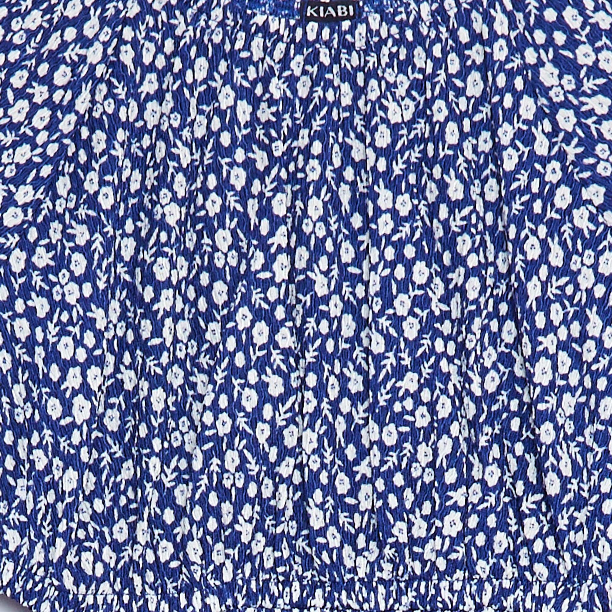 Robe en maille crêpe imprimée BLEU