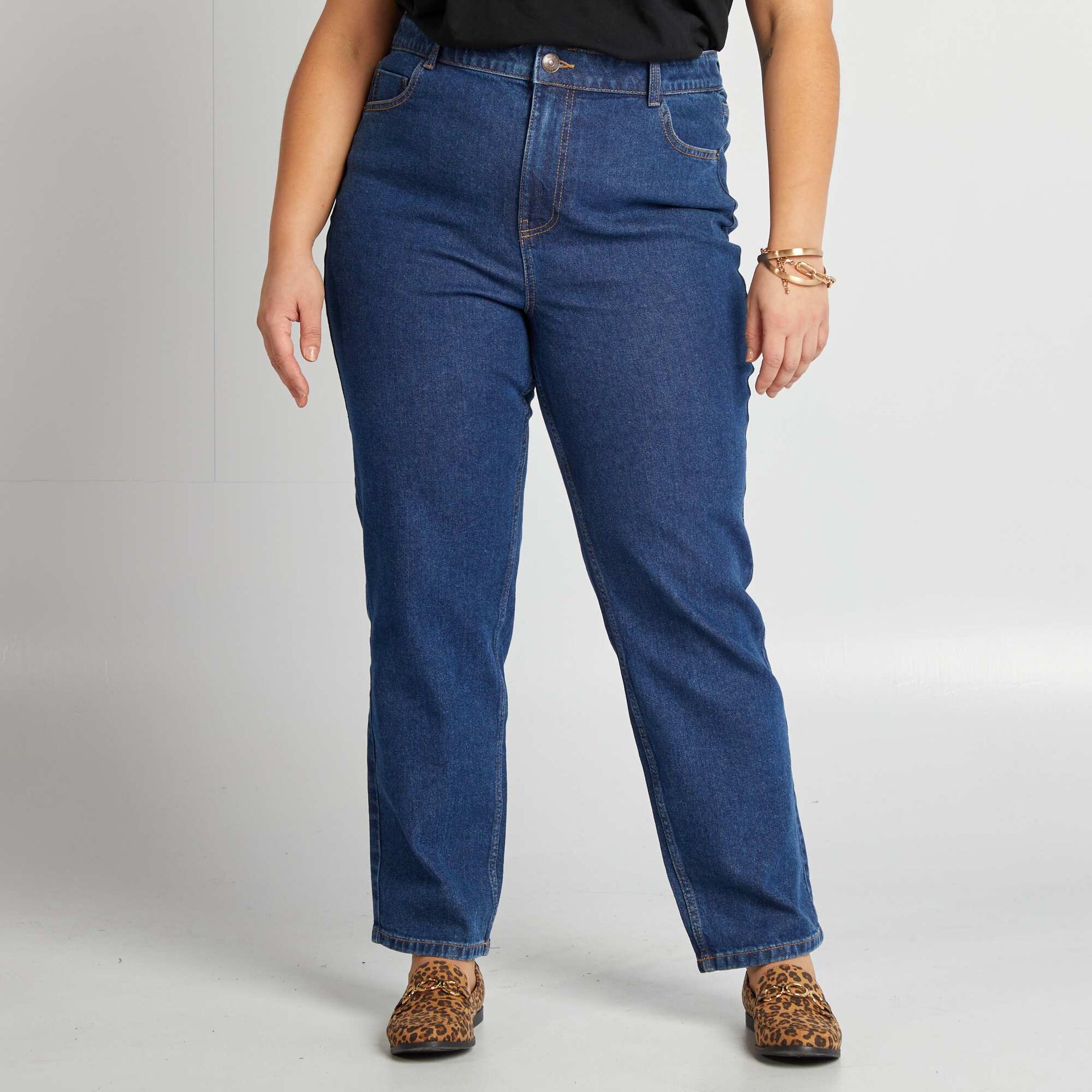 Jean straight taille haute BLEU