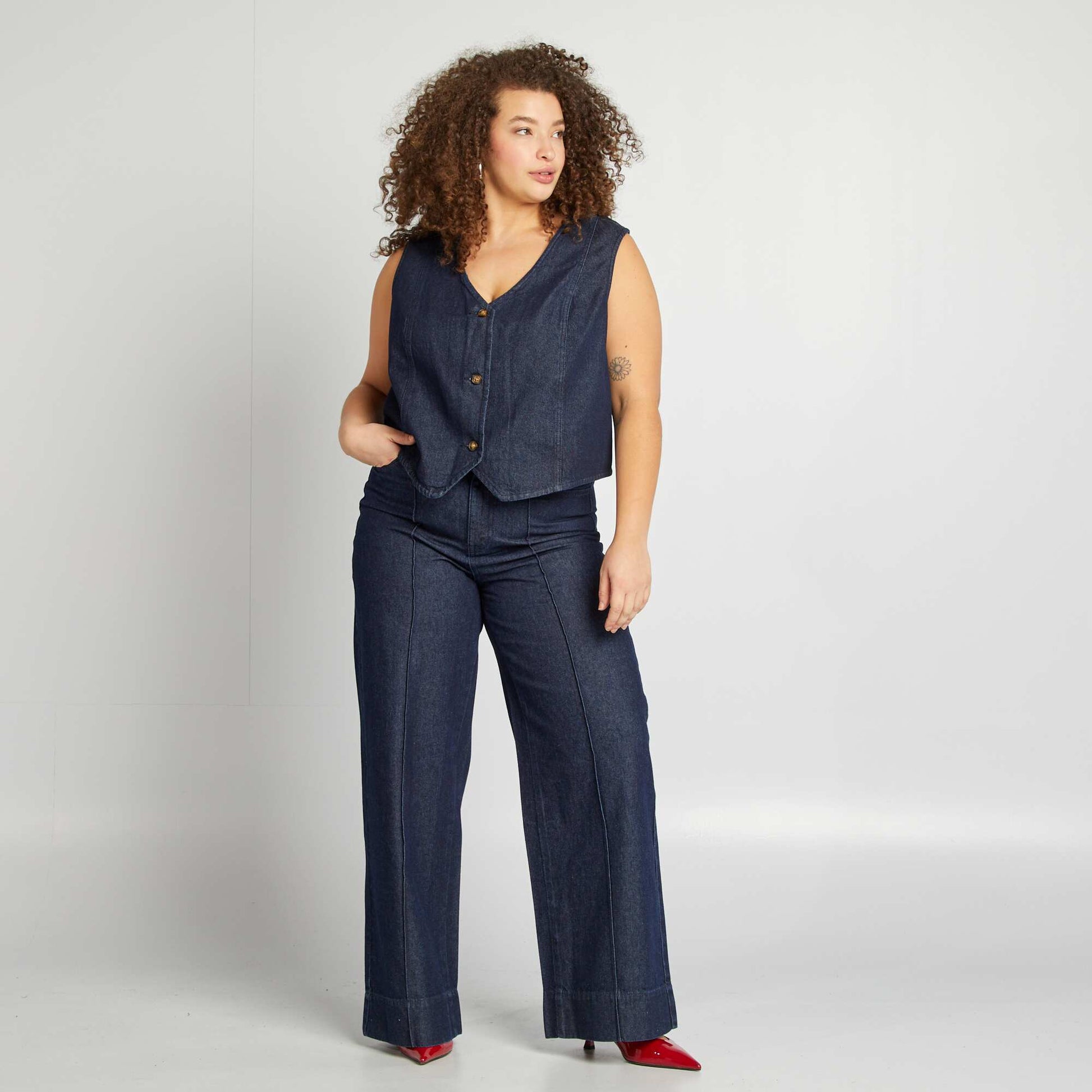 Jean brut wide leg BLEU