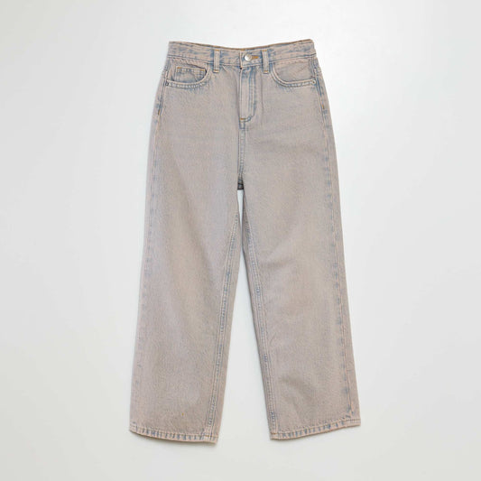 Pantalon large taille haute BLEU CLAIR