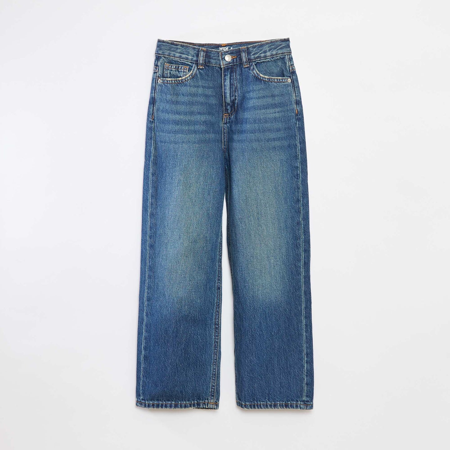 Pantalon large taille haute BLEU