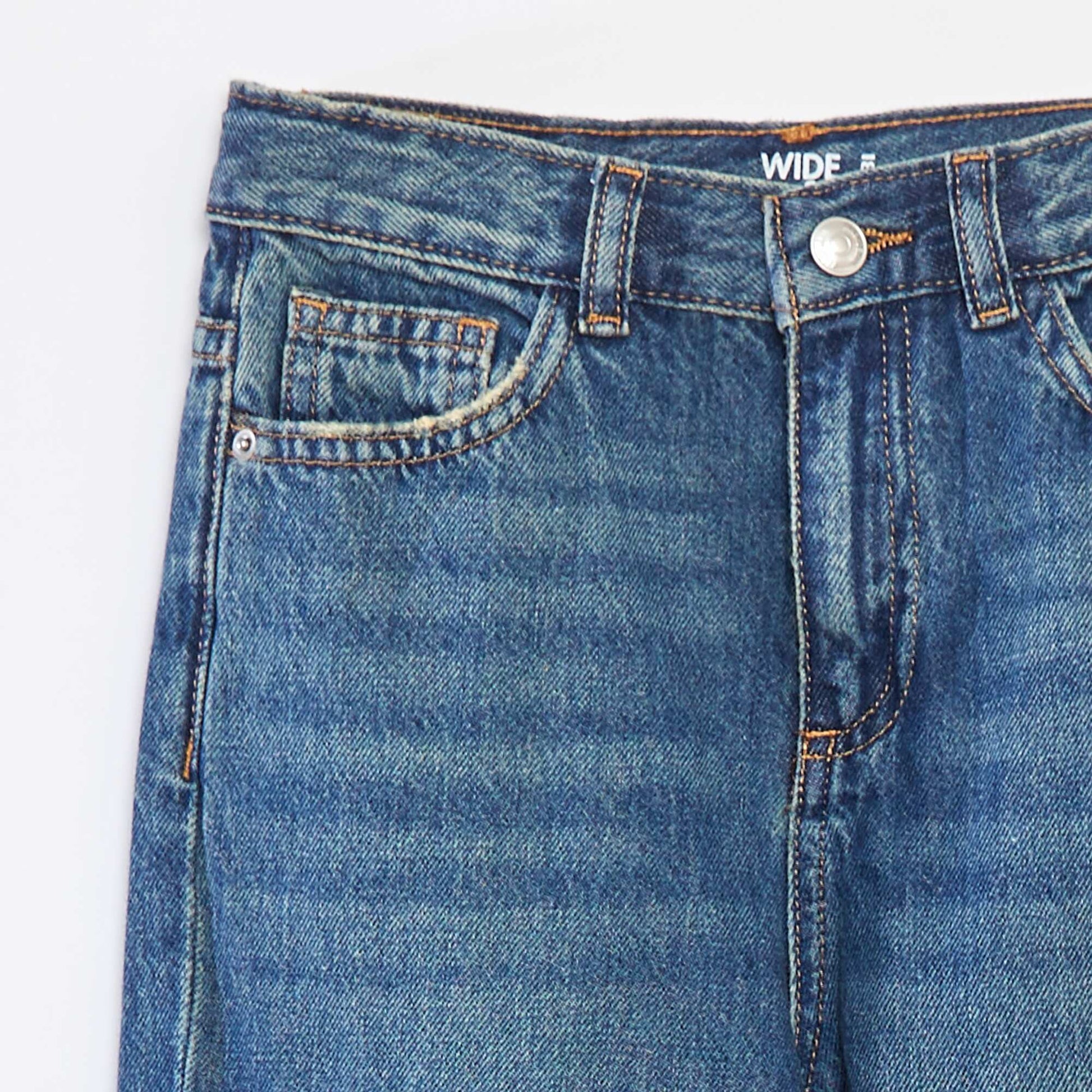 Pantalon large taille haute BLEU