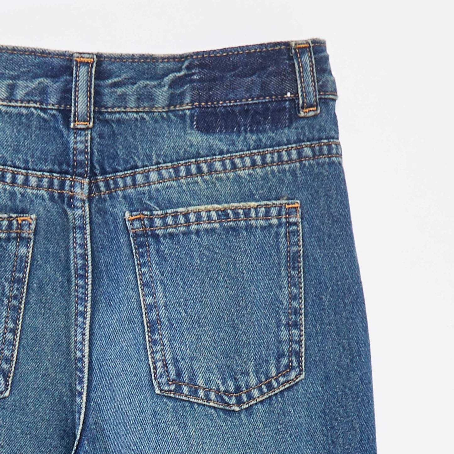 Pantalon large taille haute BLEU