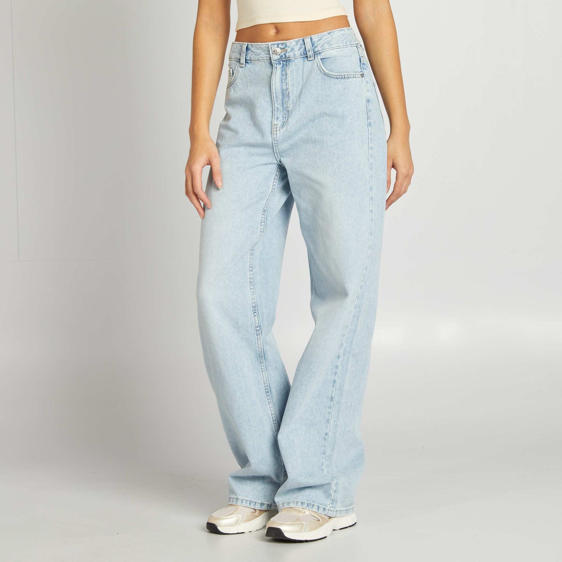 Pantalon baggy taille basse BLEU CLAIR