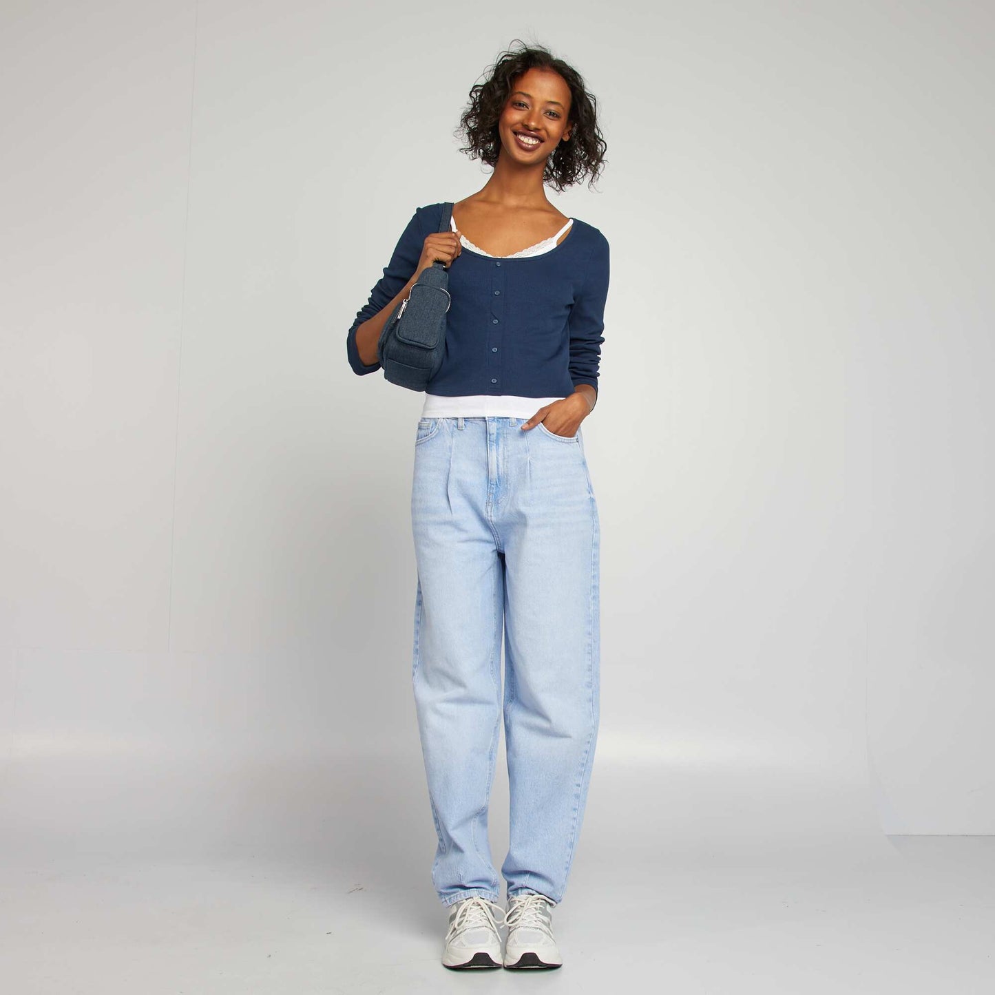 Jean coupe ballon fit BLEU
