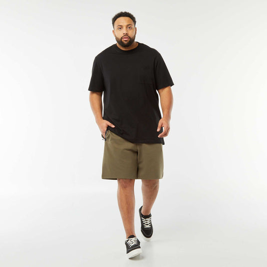 Bermuda esprit sport en maille piquée KAKI